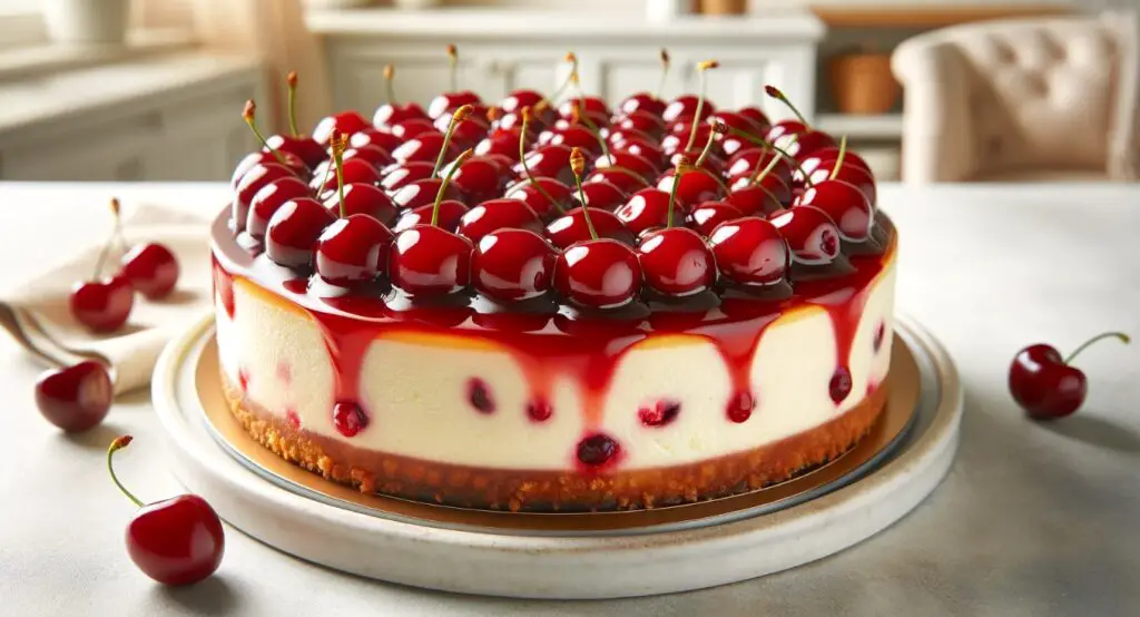 Amaretto Cherry Cheesecake (No Bake)