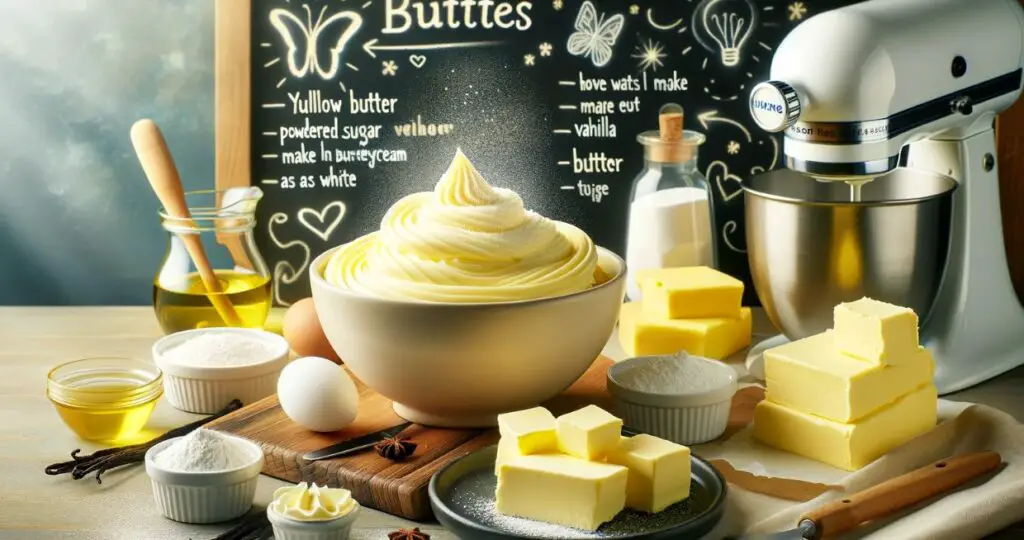 It’s no surprise that buttercream contains butter. And butter is yellow