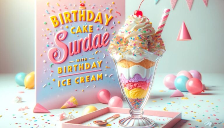 Birthday Cake Sundae (With Birtdhay Cake Ice Cream)